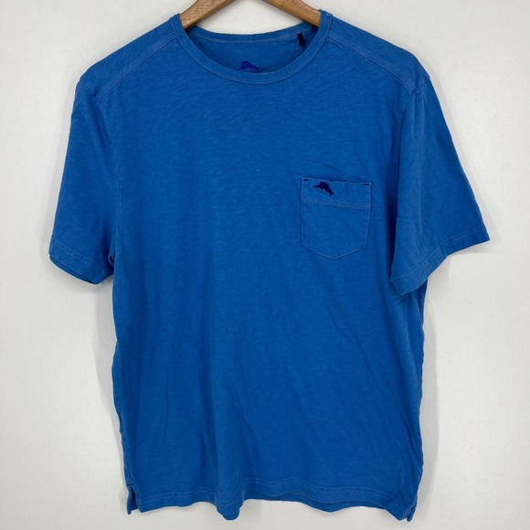Tommy Bahama Other - Tommy Bahama Mens Blue Slub Cotton Pocket T-Shirt Size M Marlin Logo Tee
